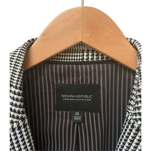 Banana Republic Long & Lean Classic Houndstooth Blazer SZ 12 Business Casual - Picture 3 of 11